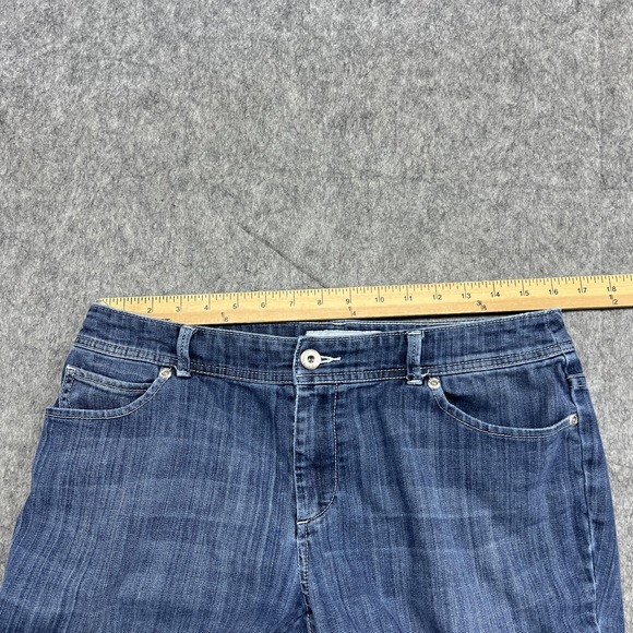 Chico's Platinum Denim Jeans Womens 1 Medium Blue Ultimate Fit Zip Hem Stretch - Picture 11 of 16